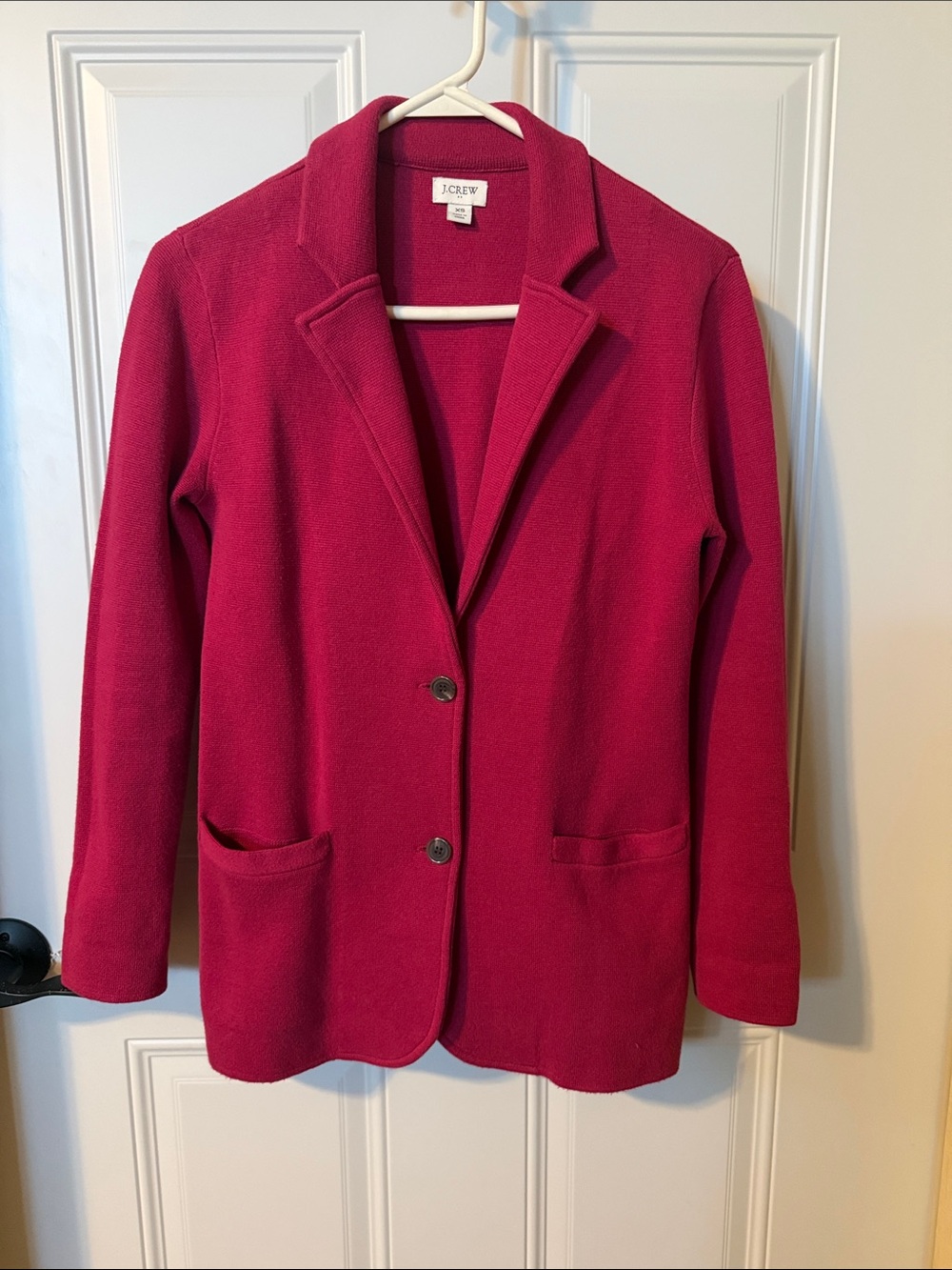 J. Crew Women's Bright Magenta Knit Blazer